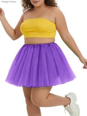Plus Size Tulle Tutu Skirt 3 Layers Adult Cosplay Ballet Costume